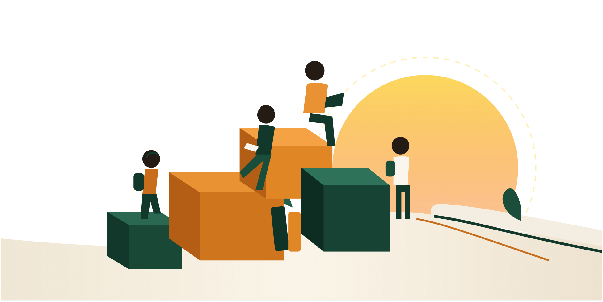 Rich Kids School stepping blocks illustration